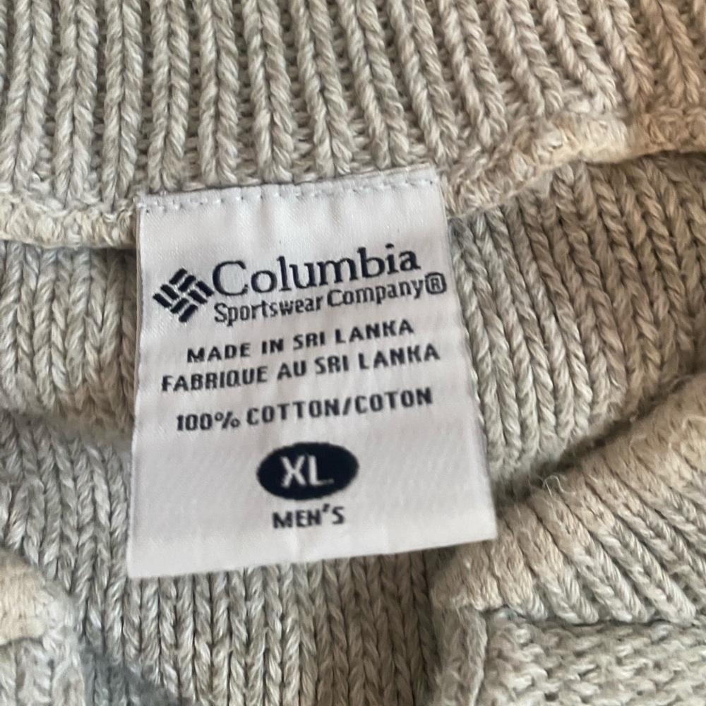 Mens Columbia knit pullover sweater beige size XL - Picture 5 of 6